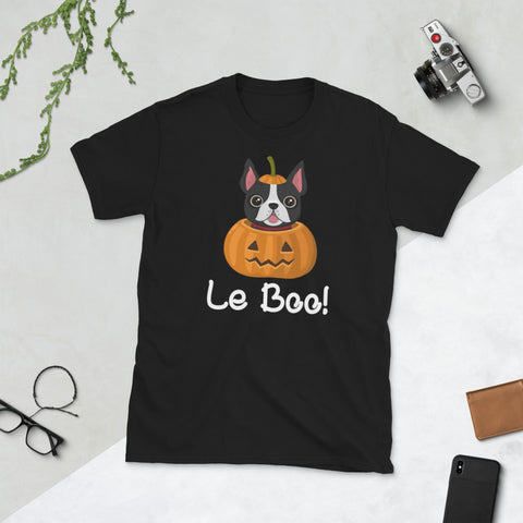 Image of Le Boo Cute French Bulldog Halloween Short-Sleeve Unisex T-Shirt