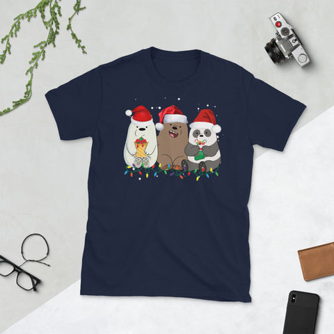 Image of Bear Celebrates Christmas Christmas Bear Short-Sleeve Unisex T-Shirt