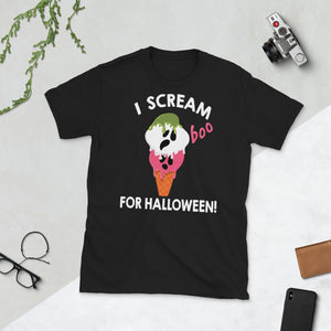 I Scream for Halloween Cream Ghost Halloween Short-Sleeve Unisex T-Shirt