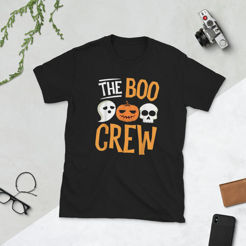 Image of The Boo Crew Halloween Ghost Skull Short-Sleeve Unisex T-Shirt