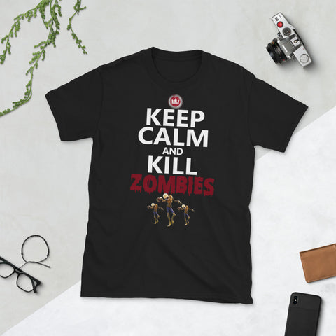 Image of Keep Calm and Kill Zombies Scary Halloween Short-Sleeve Unisex T-Shirt