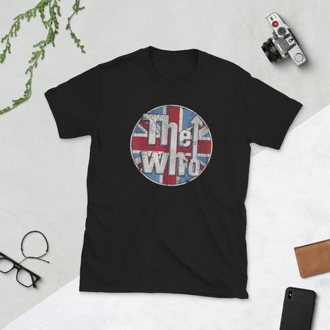 Image of The Who Official Distressed Union Jack Circle Short-Sleeve Unisex T-Shirt
