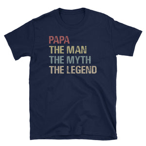 Personalized PaPa The Man The Myth The Legend Unisex Softstyle T-Shirt, Retro Father's Day T-shirt For Papa