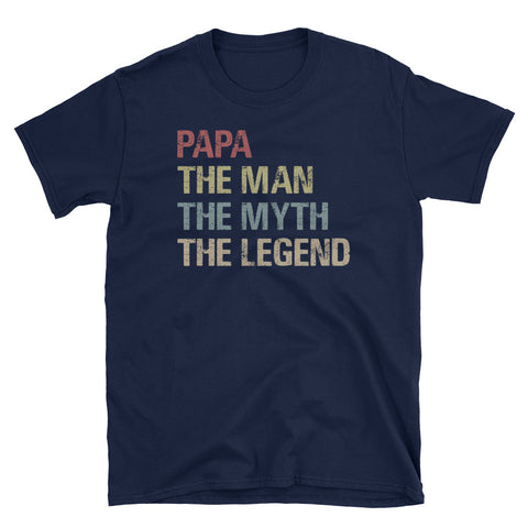 Image of Personalized PaPa The Man The Myth The Legend Unisex Softstyle T-Shirt, Retro Father's Day T-shirt For Papa