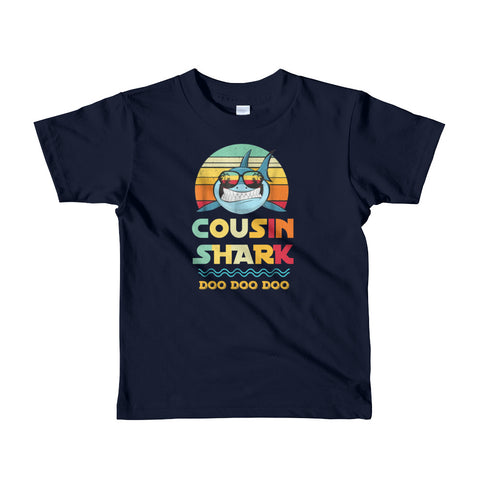 Image of Personalized Cousin Shark Doo Doo Doo Short sleeve kids t-shirt, Funny Baby Shark Shirt For Kids From 2 Years Old To 6 Years Old