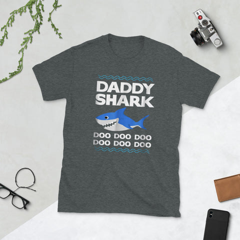 Image of Daddy Shark T-Shirt Doo Doo Funny Baby Mommy Short-Sleeve Unisex T-Shirt