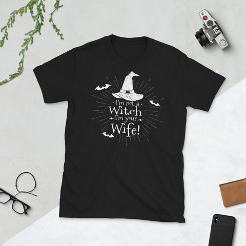 Image of I'm not a Witch I Am Your Wife Hallowwen Short-Sleeve Unisex T-Shirt