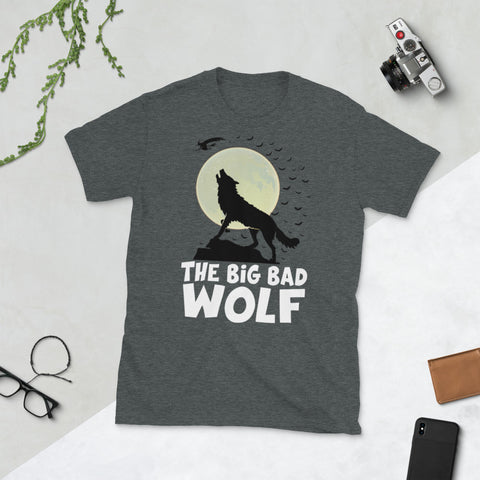 Image of The Big Bad Wolf Halloween Witch Bat Short-Sleeve Unisex T-Shirt