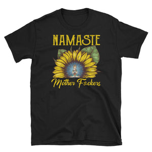 Funny Sunflower Namaste Yoga Short-Sleeve Unisex T-Shirt, Watercolor Sunflower T-shirt For Women