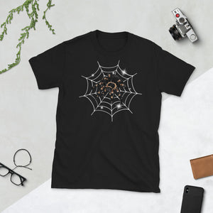 Happy Scary Halloween Spider Web Halloween Short-Sleeve Unisex T-Shirt