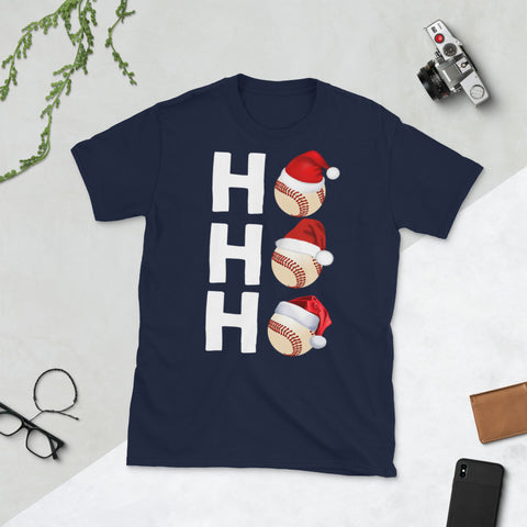 Image of Baseball Christmas Santa Xmas Ball Short-Sleeve Unisex T-Shirt