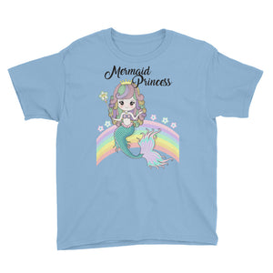 Mermaid Princess Daughter Birthday Party Outfit Youth Short Sleeve T-Shirt, Cute Birthday Shirt For Daughter Princess