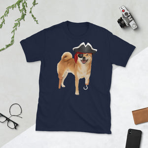 Shiba Inu Pirate Halloween Dog Lovers Short-Sleeve Unisex T-Shirt