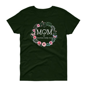 Personalized Mom Of Kids Names Ladies Heavy Cotton Short Sleeve T-Shirt, Mother's Day Gift For Mom