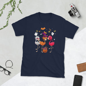 Flamingo Happy Halloween Short-Sleeve Unisex T-Shirt