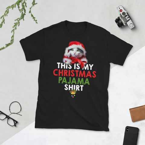 Image of This is My Christmas Pajama Cat Christmas Short-Sleeve Unisex T-Shirt