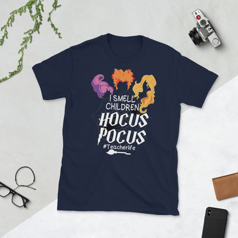 Image of I Smell Chirldren Hocus Pocus Teacher Life Halloween Short-Sleeve Unisex T-Shirt