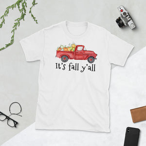 It's Fall Yall Halloween Pumpkin Car Short-Sleeve Unisex T-Shirt